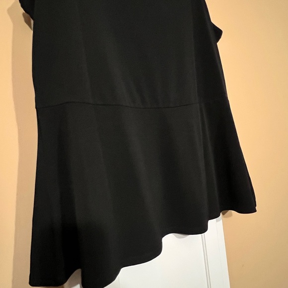 Susan Graver Liquid Knit Black Tank with Peplum Seaming Detail - Picture 8 of 10